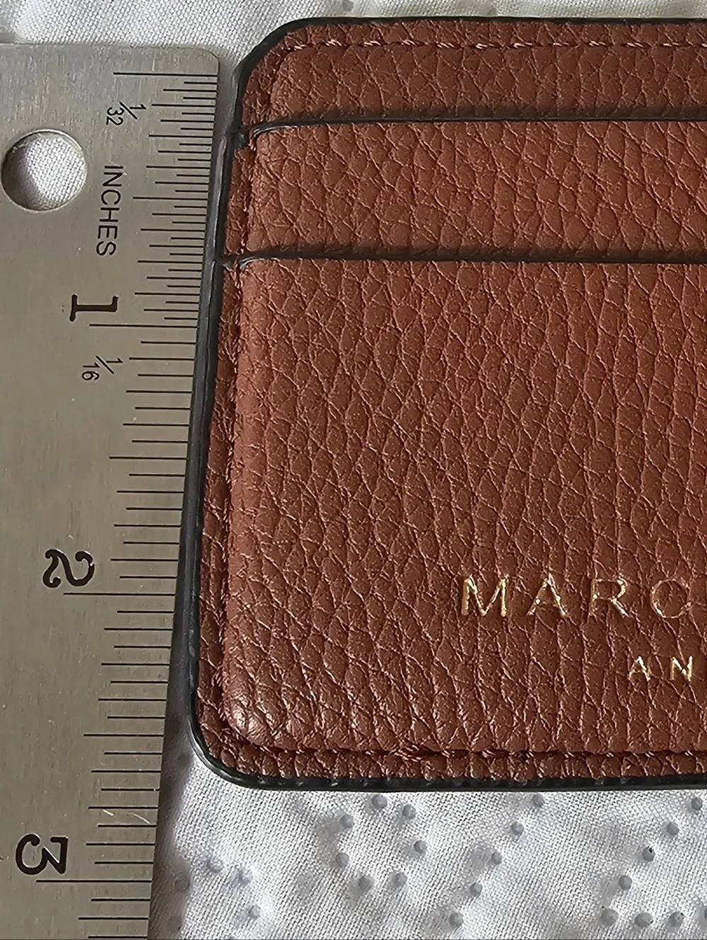 Marc New York Andrew Marc Pebbled Card Case Wallet Brown Size 2.5x4